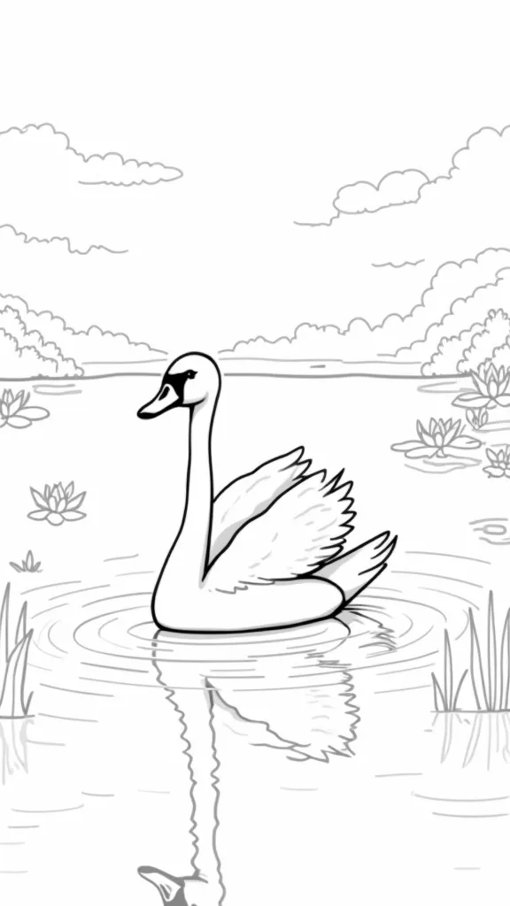 swan coloring pages